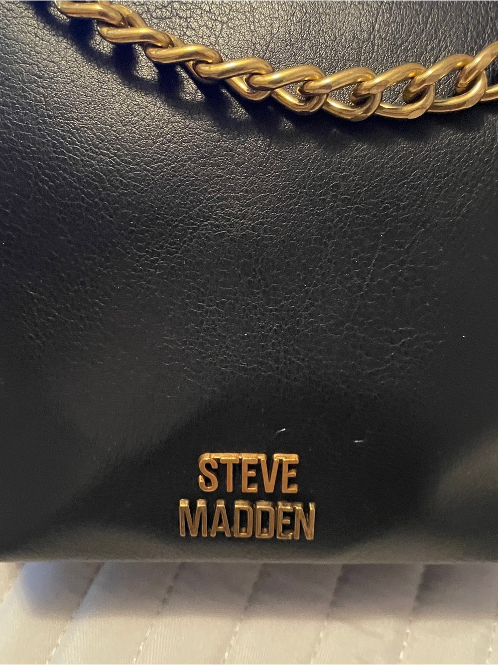 Steve Madden Black Crossbody Bag with Gold Chain